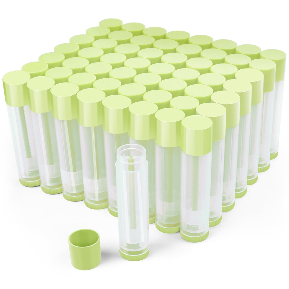 LotFancy tube front view showing clear body and green cap, ideal for neat presentation