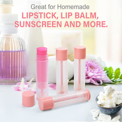 LotFancy clear tube showing balm color and level for easy inventory monitoring