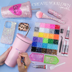 LOTWOW sorting trays filled with varied rhinestone colors for easy selection and organization