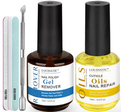 LOUINSTIC kit packaging displayed, shows complete remover kit and tools for quick care