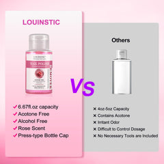 LOUINSTIC at-home manicure station highlighting tidy, leak-proof pump