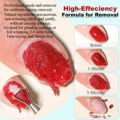 LOUINSTIC gel nail remover bottle close-up highlighting quick action