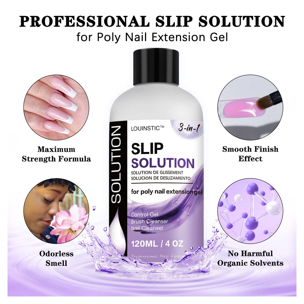LOUINSTIC liquid texture close-up illustrating low-odor slip and smooth glide