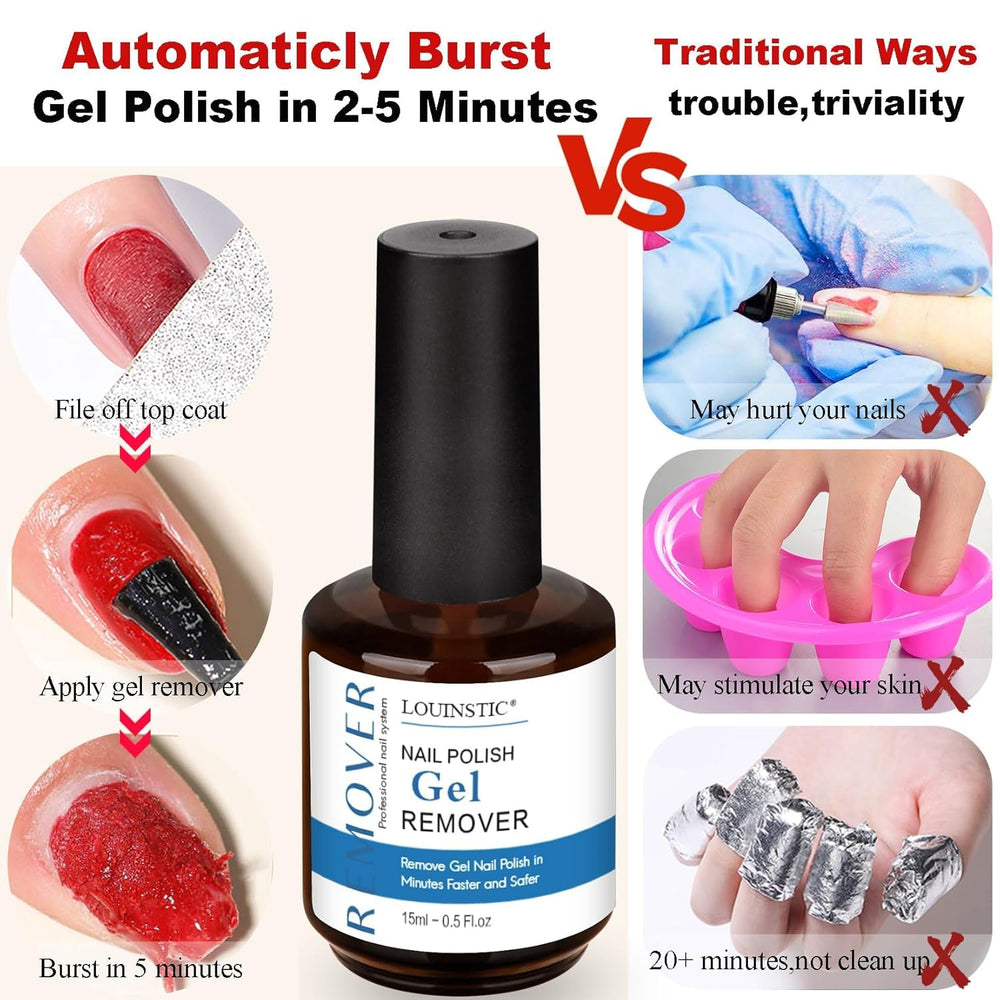 LOUINSTIC manicure tools flatlay, demonstrates included file, buffer and cuticle pushers