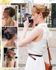 Lourny clip beside a ruler showing 10.5 cm size for long hair capacity