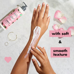 Love Beauty And Planet lotion applied on skin demonstrating softness and glow benefit
