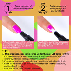 Love easy model wearing fluorescent manicure demonstrating bold, long-lasting shine