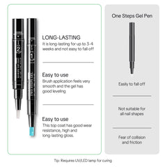 Love easy residue-free top coat bottle demonstrating glossy finish without wiping benefit