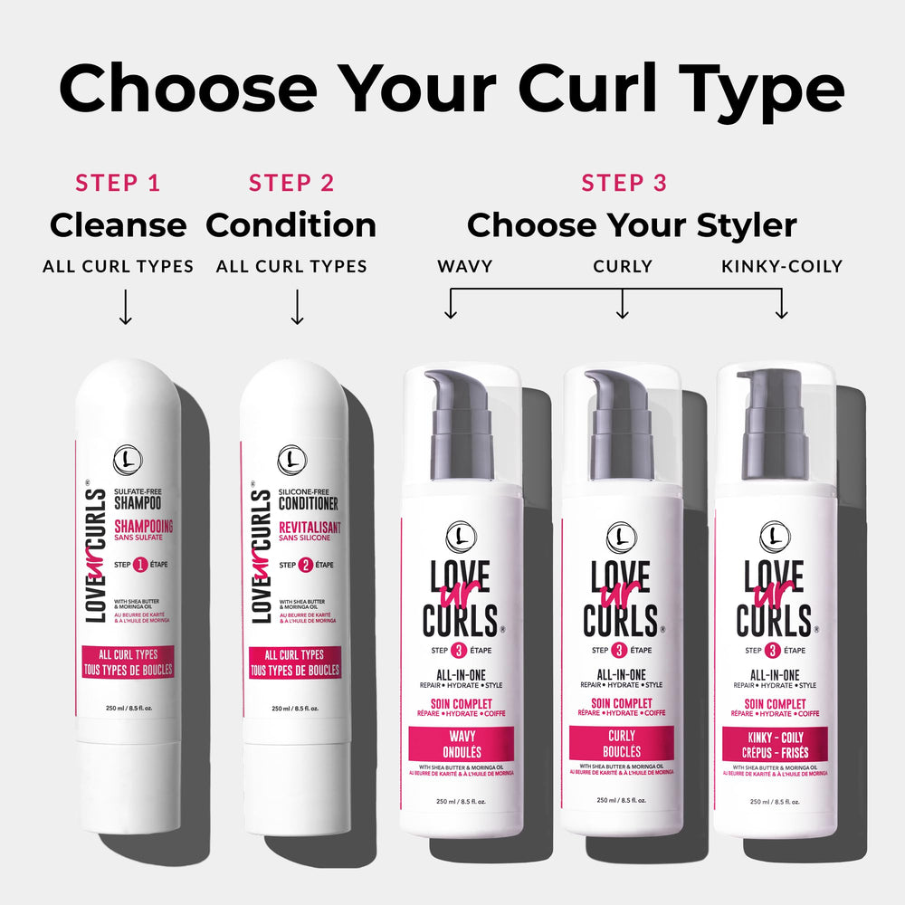 Love Ur Curls before and after wavy hair comparison showing improved definition