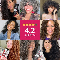 Love Ur Curls in-use scrunching curls to show defined, soft hold benefit