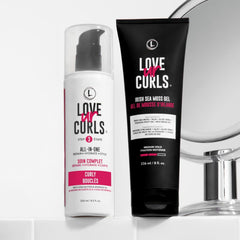 Love Ur Curls curl cream close-up texture demonstrating creamy slip for easy application