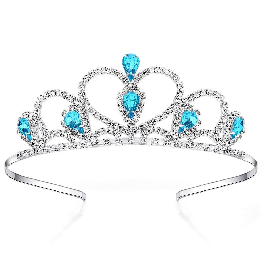 Lovelyshop tiara front view showing blue gems and shine for party-ready look