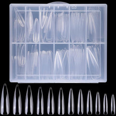 LoveOurHome clear tips decorated with gel and rhinestones showing design versatility and sparkle