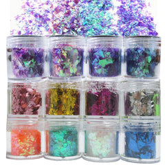 LoveOurHome front view of 12 glitter bottles showing color range and organization for craft convenience