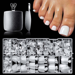 LoveOurHome front packaging of 320 clear soft gel toe tips shows kit convenience