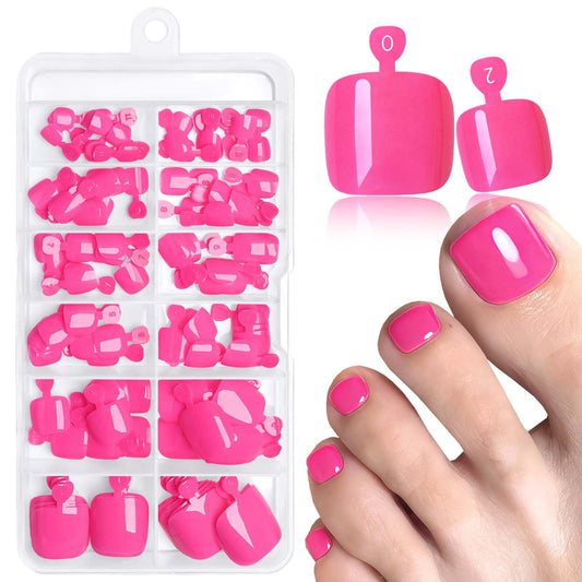 LoveOurHome front packaging showing hot pink toenails and kit contents for instant pedicures