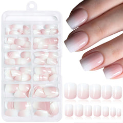 LoveOurHome front packaging showing the 144pc ombre short square nails and tools