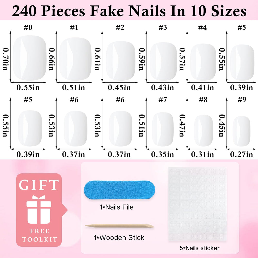 LoveOurHome nails laid out by size to show 12-size variety for a precise fit benefit customization