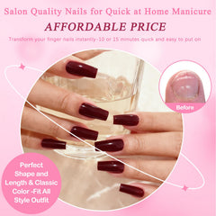 LoveOurHome press-on nails worn in lifestyle shot showing quick polished results