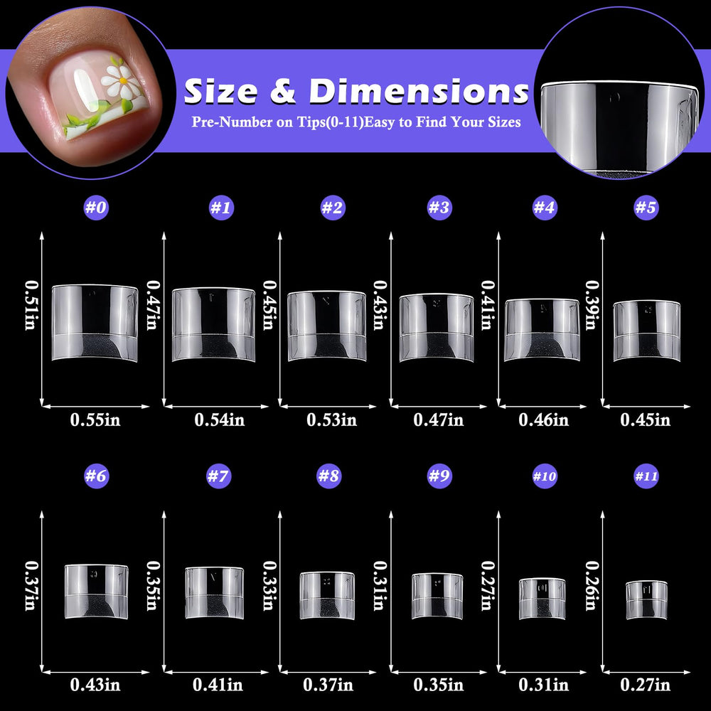 LoveOurHome size array labeled to help find best-fit toe tips