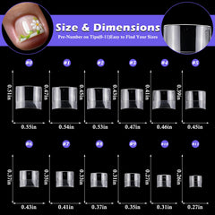 LoveOurHome size array labeled to help find best-fit toe tips