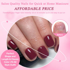 LoveOurHome hand wearing extra-short square nails for comfortable daily use