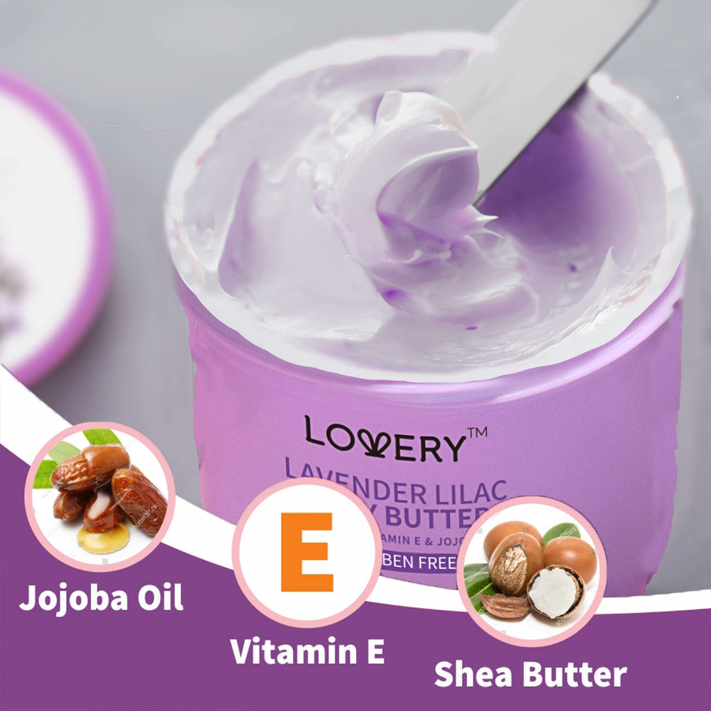 LOVERY jar next to a ruler showing 5.74 fl oz size for travel-friendly benefit
