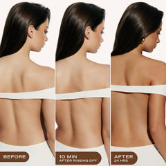 Loving Tan being applied with a mitt for even, streak-free coverage