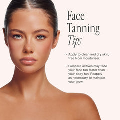 Loving Tan label close-up highlighting ingredients and dermatologist-tested benefit
