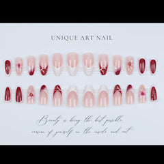 LPOODDNU press-on nail being applied demonstrating quick application