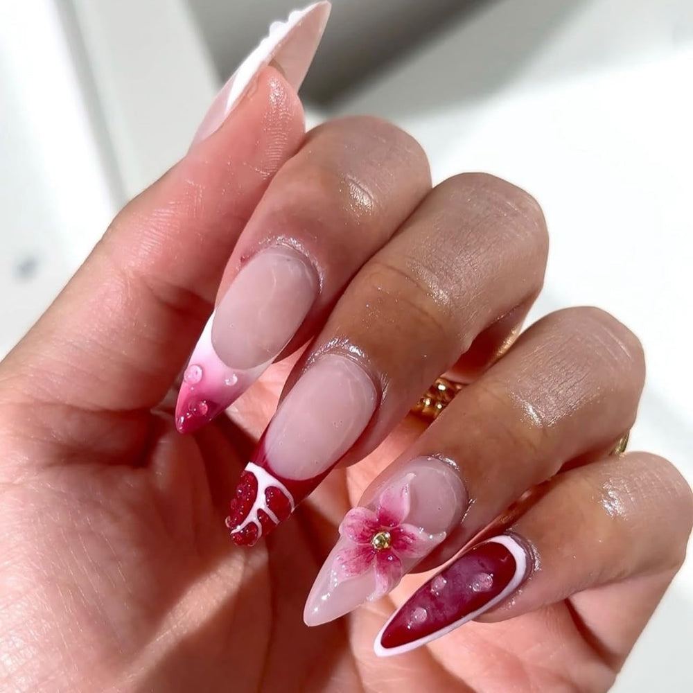 LPOODDNU glossy pink finish texture showing high-shine benefit