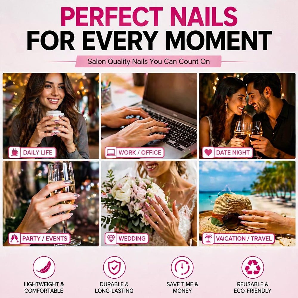 LRKNNO applying adhesive jelly sticker demonstrating fast five-minute manicure