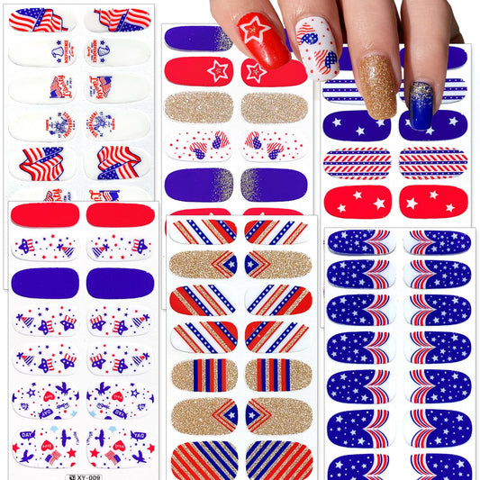 LRKNNO front packaging showing patriotic nail strip assortment and festive benefit