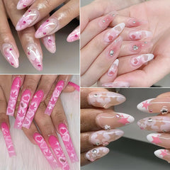 LRKNNO stencil applied on fingernail demonstrating easy DIY precision benefit