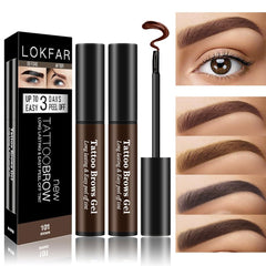 LSxia front packaging showing two brown peel off eyebrow tubes and benefits