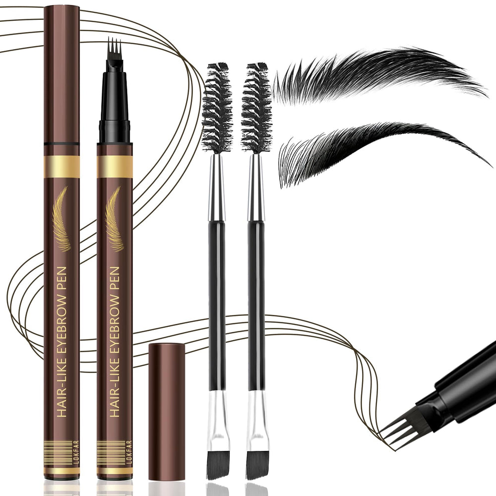 LSxia front packaging view showing twin microblading pens and brushes for convenience