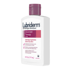 Applying Lubriderm to elbow showing targeted relief for dry areas benefit