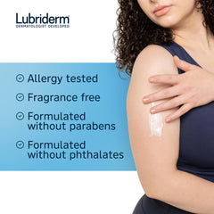 Lubriderm being applied to hands for immediate moisturizing benefit