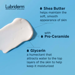 Using Lubriderm on face to show lightweight non-comedogenic benefit