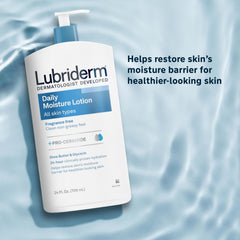 Lubriderm with shea butter and glycerin highlighting nourishing ingredients