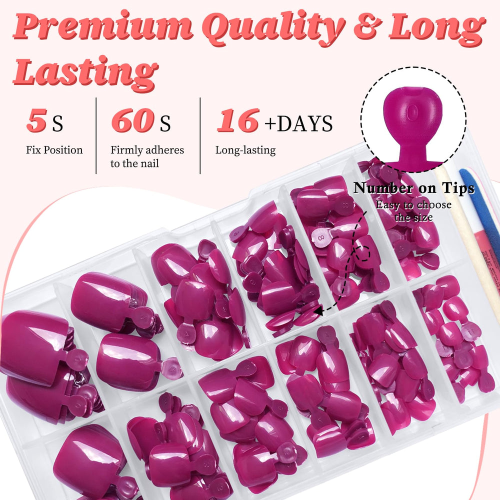 LuckForever adhesive tabs and nail tools displayed for quick, glue-free application