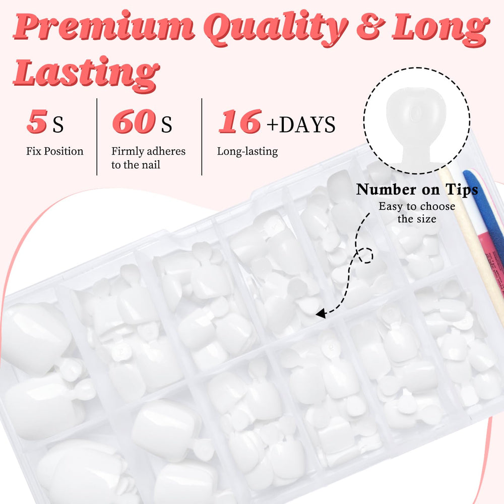 LuckForever nail file and applicator stick displayed with glue for precise, secure application