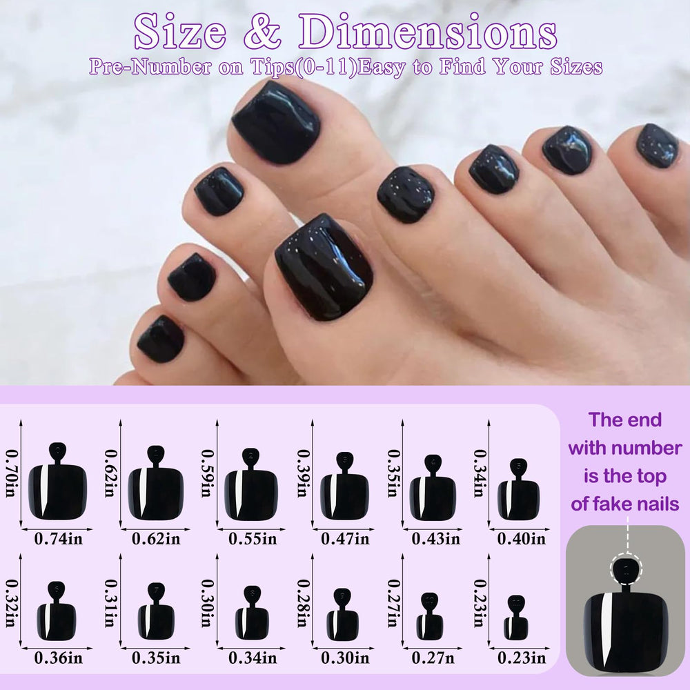 LuckForever press-on toe being applied with jelly adhesive tab for quick salon results