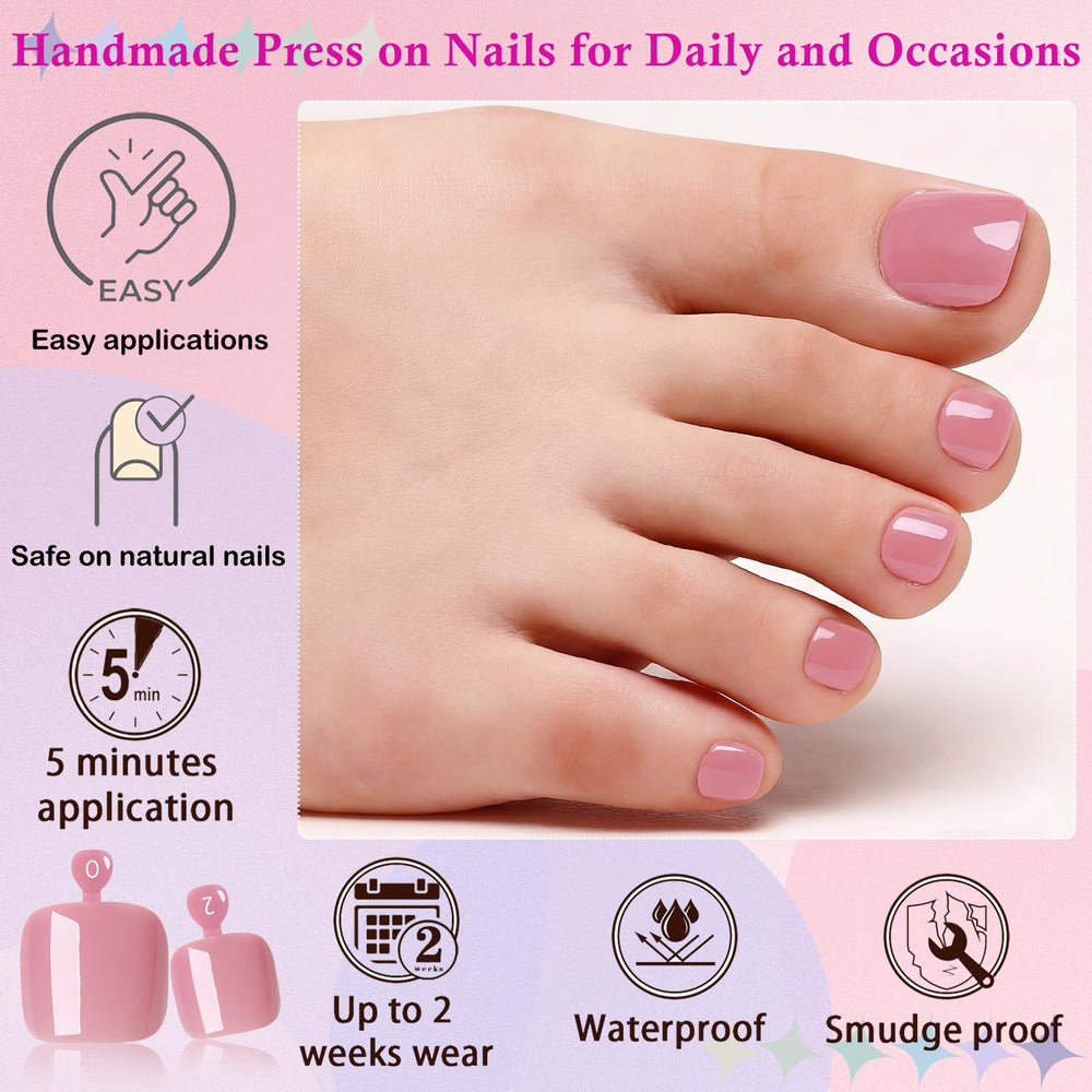 LuckForever close-up of acrylic toe tip texture for natural seamless fit