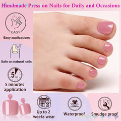 LuckForever close-up of acrylic toe tip texture for natural seamless fit
