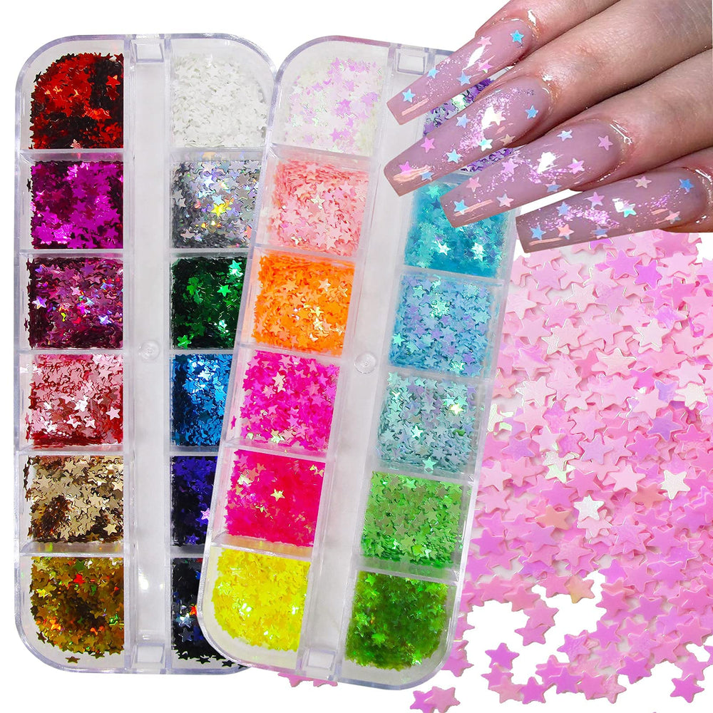 LuckForever front packaging showing 24-color star glitter kit and benefits
