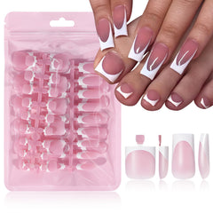 LuckForever front packaging showing 60pc white French tip kit for easy salon results