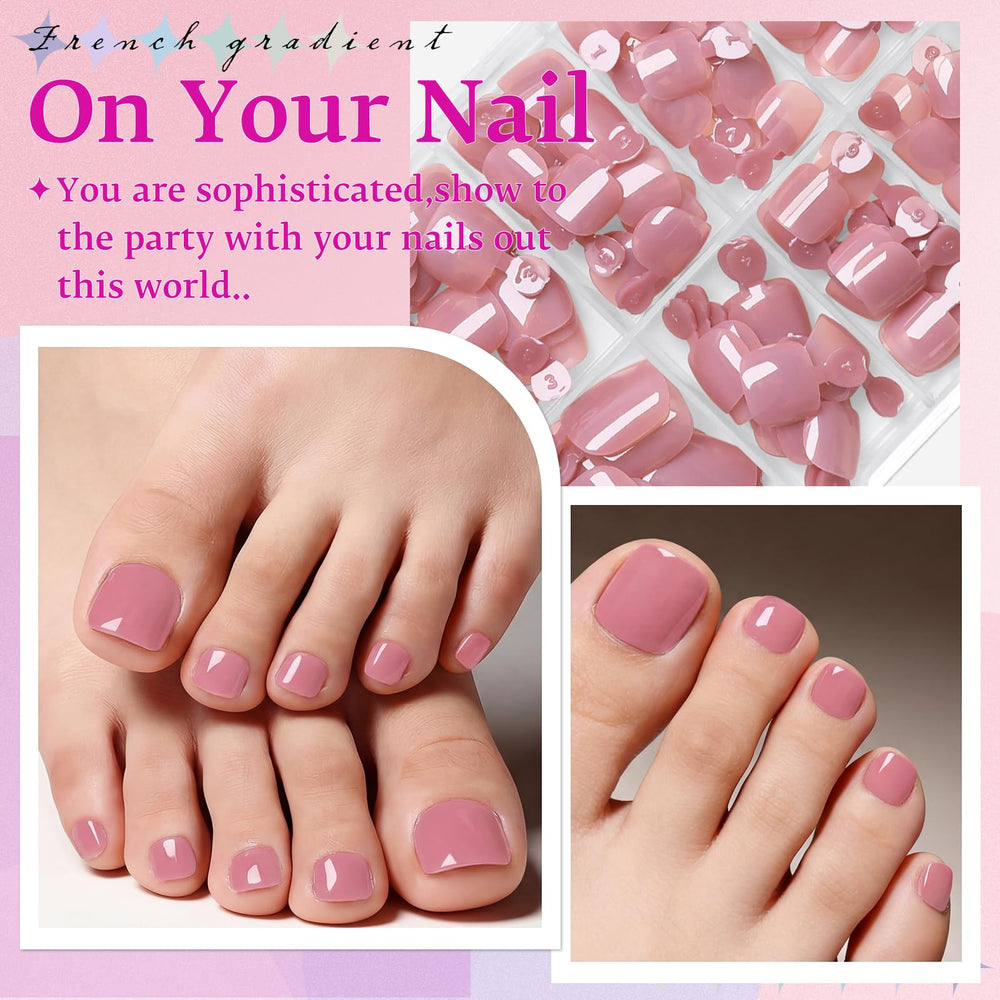 LuckForever toenails worn in lifestyle scene showing polished finish