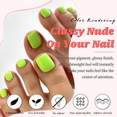 LuckForever open storage case displaying 12 sizes of neon toe tips for easy selection