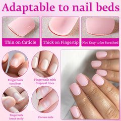 LuckForever model wearing short square nails illustrating natural, polished look